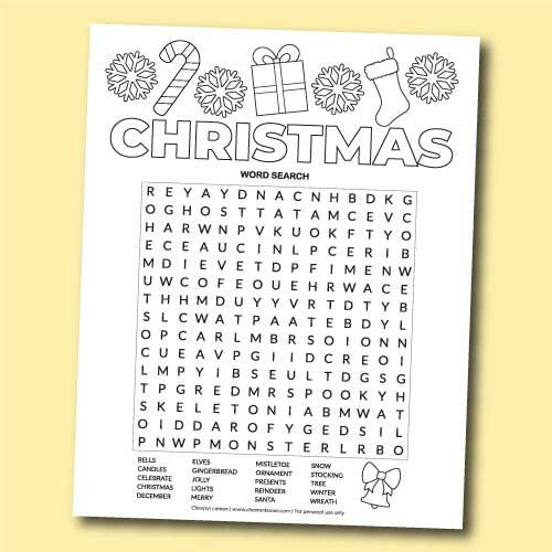 Christmas Word Search Christmas Word Search