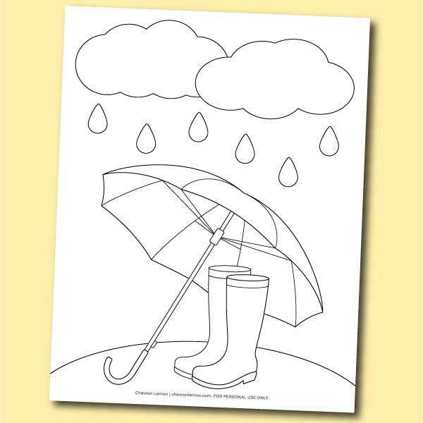 Rainy Day Coloring Page