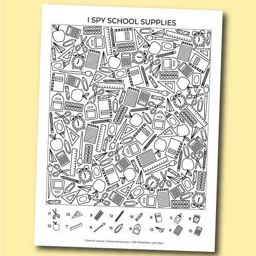 Printable I Spy School Printable I Spy School