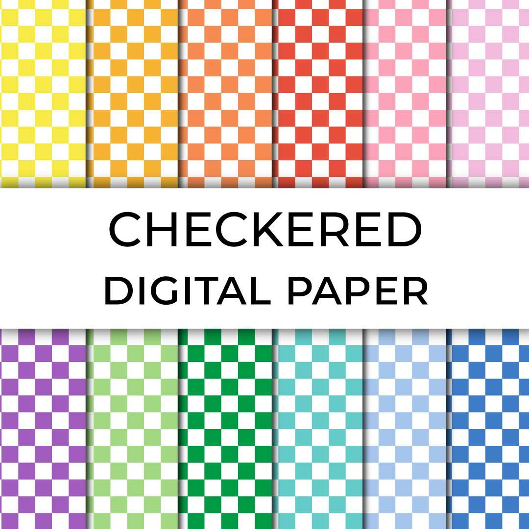 commercial-use-ok-checkerboard-digital-paper-digital-scrapbooking-paper-assorted-color-patterns