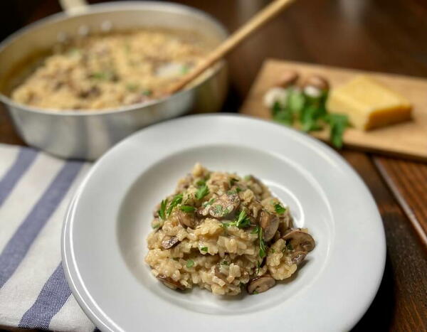 Mushroom Risotto With Parmigiano Reggiano And Fresh Italian Parsley Mushroom Risotto With Parmigiano Reggiano And Fresh Italian Parsley