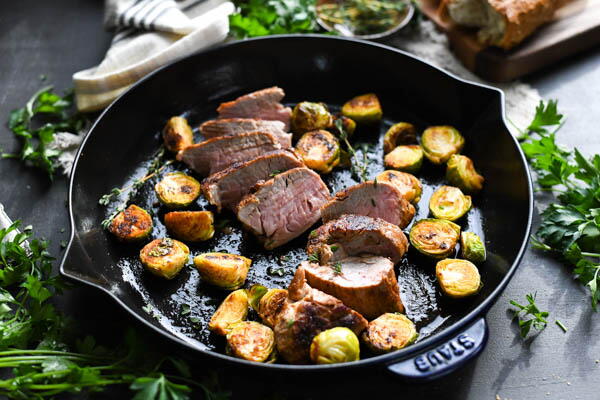 Oven Baked Pork Tenderloin With Crispy Brussels Sprouts Oven Baked Pork Tenderloin With Crispy Brussels Sprouts