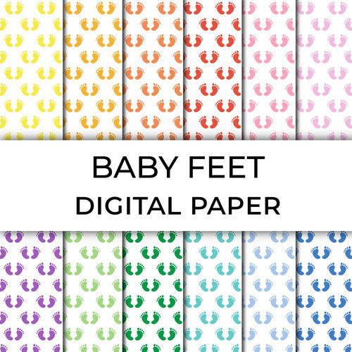 Baby Feet Digital Paper Baby Feet Digital Paper