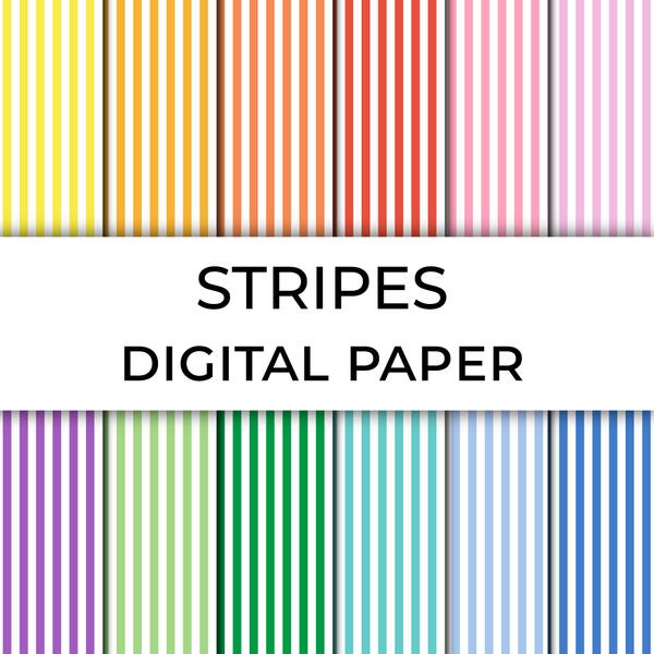 Printable Striped Digital Paper Printable Striped Digital Paper