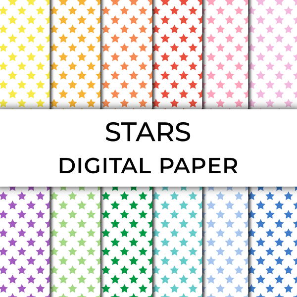 Printable Stars Digital Paper Printable Stars Digital Paper