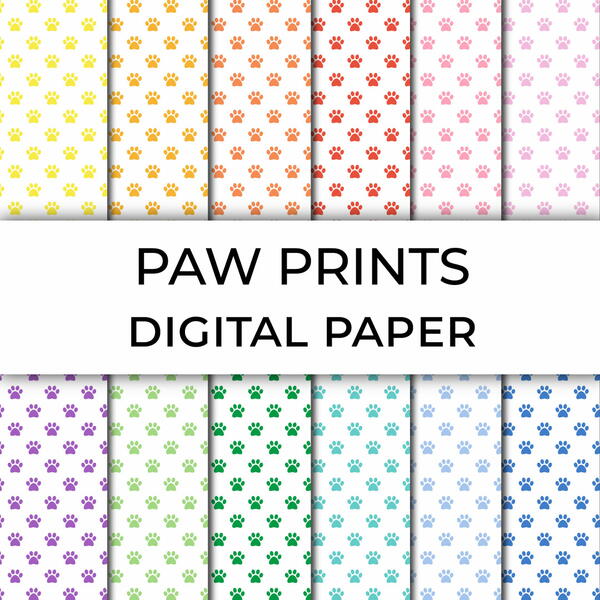 Printable Paw Prints Digital Paper Printable Paw Prints Digital Paper