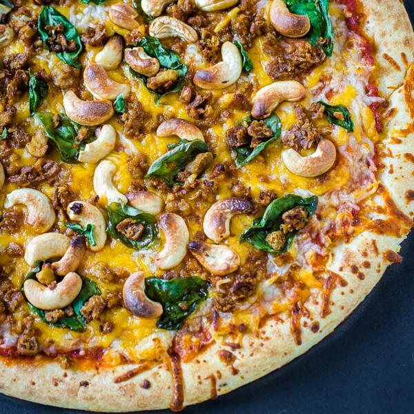 Vegetarian Sausage Basil Pizza Vegetarian Sausage Basil Pizza