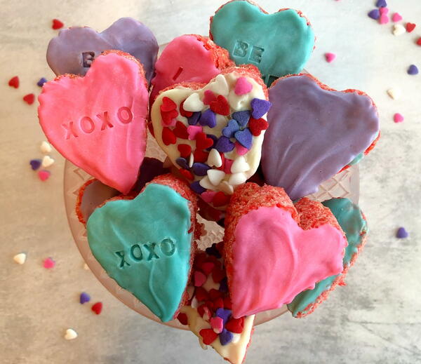Conversation Heart Rice Krispie Treats Conversation Heart Rice Krispie Treats