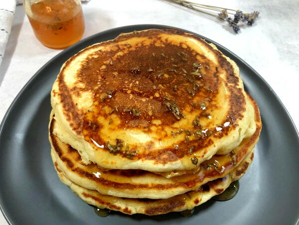 Lavender Pancakes With Lavender Honey Lavender Pancakes With Lavender Honey