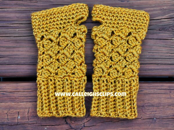 Mustard Key Tab Fingerless Gloves Mustard Key Tab Fingerless Gloves