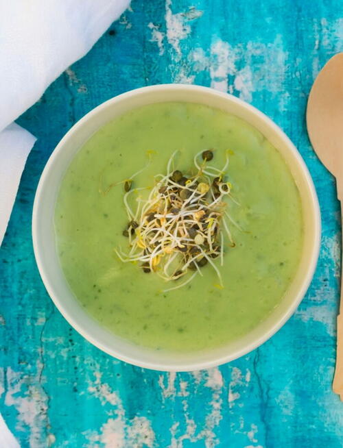 Summer Vegetarian Soup With Avocados