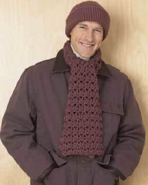 Mens Chunky Hat and Scarf Set