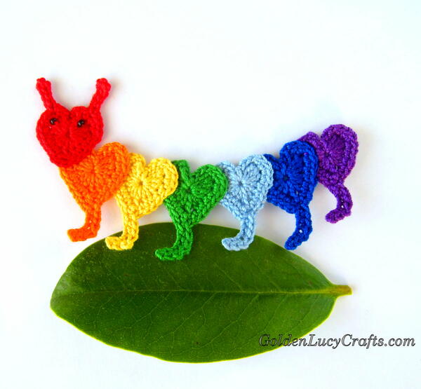 Crochet Caterpillar Applique Crochet Caterpillar Applique