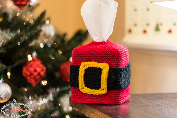 Santa Belt Tissue Box Cover Santa Belt Tissue Box Cover