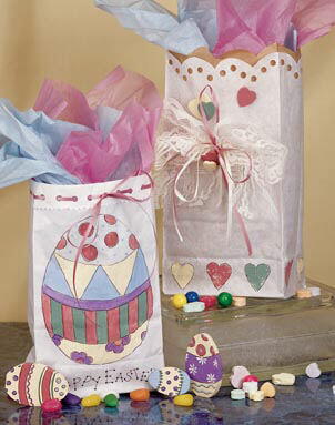Pretty Easter Gift Bags and Eggs