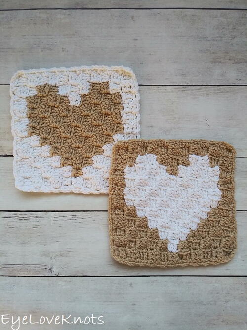 C2c Enamored Heart Afghan Square C2c Enamored Heart Afghan Square