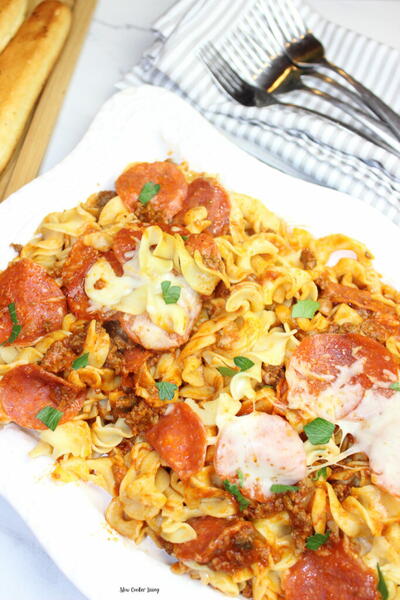 Slow Cooker Pizza Casserole Slow Cooker Pizza Casserole