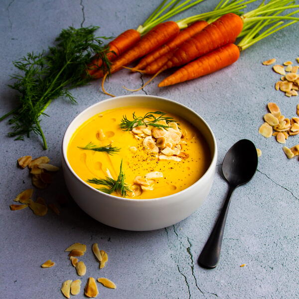 Vegan Carrot Ginger Soup With Dill Toasted Almonds Vegan Carrot Ginger Soup With Dill + Toasted Almonds