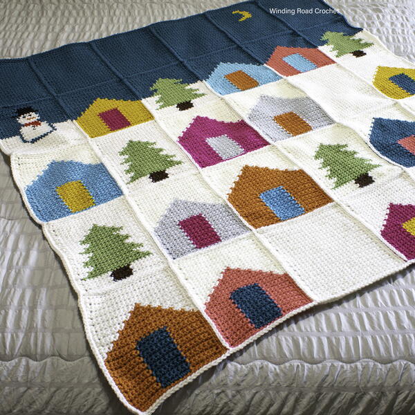 Winter Village Afghan Winter Village Afghan