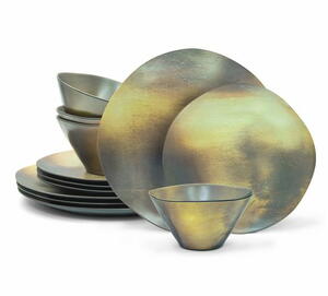 12pc Organic Metallic Dinnerware Set Giveaway