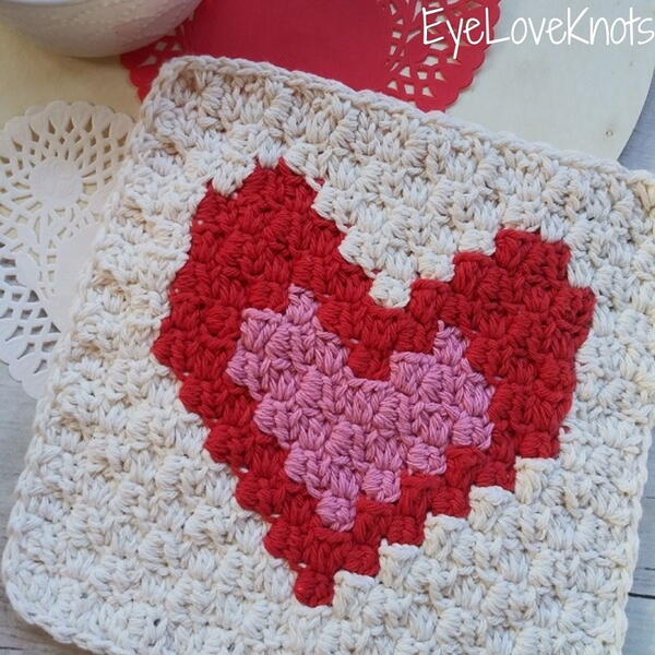 C2c Two Enamored Hearts Washcloth C2c Two Enamored Hearts Washcloth