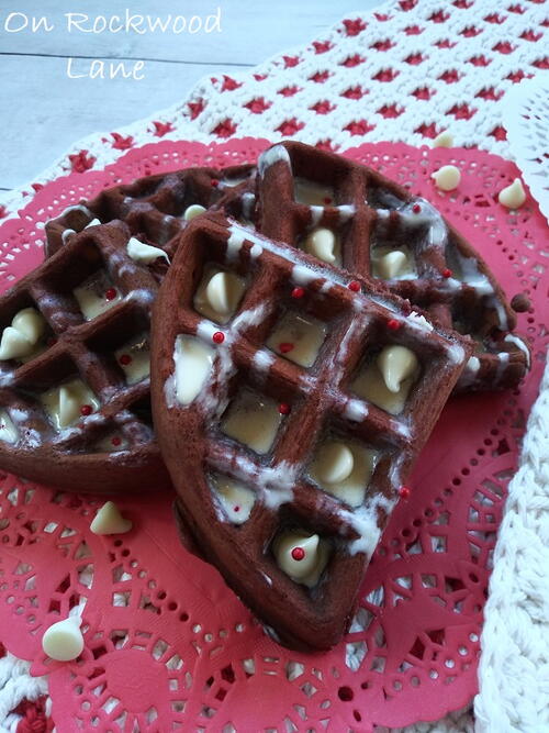 Red Velvet White Chocolate Chip Waffle Red Velvet White Chocolate Chip Waffle