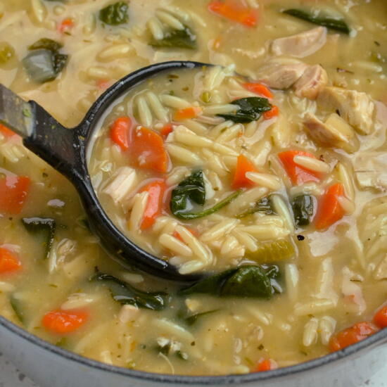 Lemon Chicken Orzo Soup