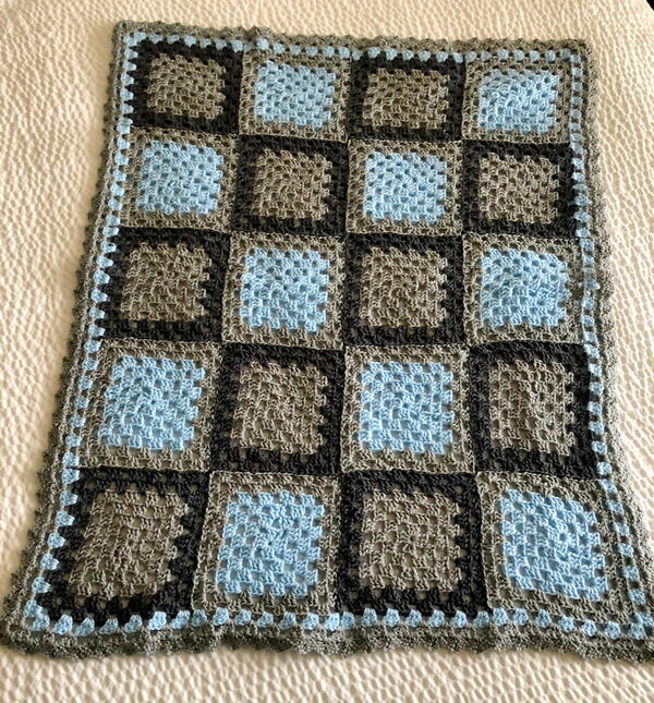 Blue Skies Granny Squares Baby Blanket Blue Skies Granny Squares Baby Blanket
