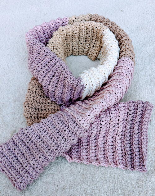 Crochet Ribbed Scarf Crochet Ribbed Scarf