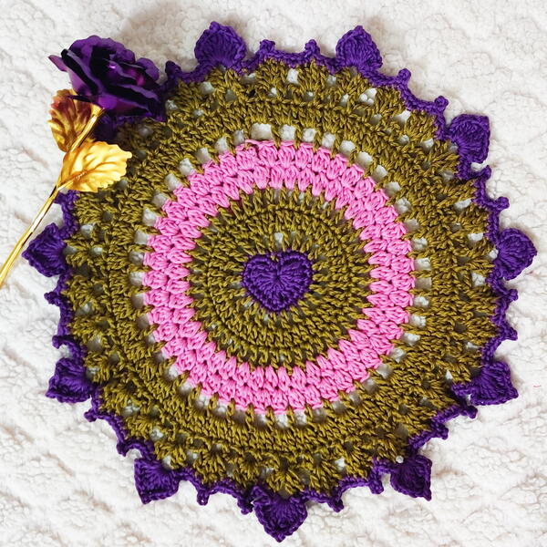 Sweet Purple Heart Doily Sweet Purple Heart Doily