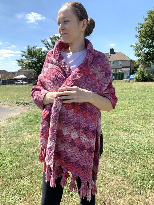 Rose Dreams Entrelac Shawl Rose Dreams Entrelac Shawl