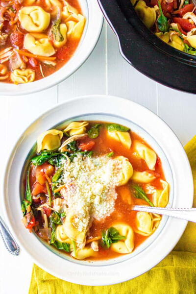 Slow Cooker Chicken Tortellini Soup Slow Cooker Chicken Tortellini Soup