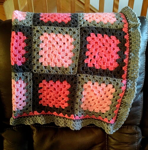 Pink And Grey Baby Blanket Pink And Grey Baby Blanket