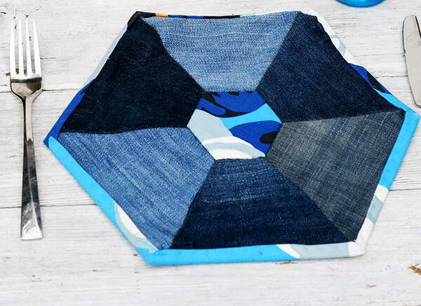 Denim Hexagon Mats Denim Hexagon Mats