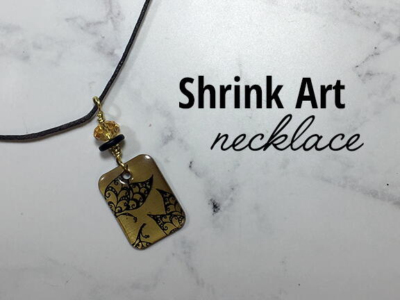 Radiant Gold Shrink Plastic Necklace Radiant Gold Shrink Plastic Necklace