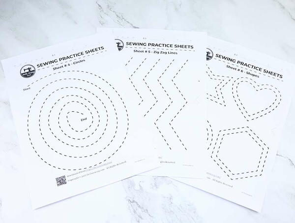 6 Free Sewing Practice Sheets 6 Free Sewing Practice Sheets