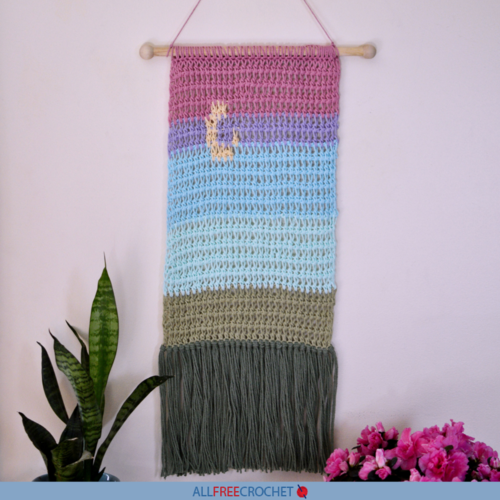 Tunisian Double Crochet Rainbow Moon Wall Hanging Pattern Tunisian Double Crochet Rainbow Moon Wall Hanging Pattern