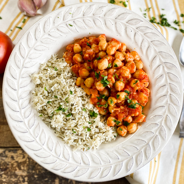 Smoky Spanish Garbanzos With Herbed Basmati Rice Smoky Spanish Garbanzos With Herbed Basmati Rice