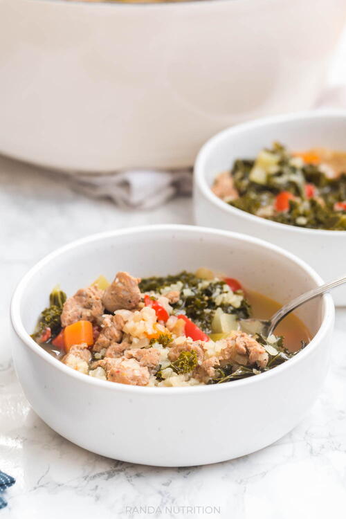 Healthy Kale And Sausage Soup With Cauliflower Rice whole30 And Paleo Healthy Kale And Sausage Soup With Cauliflower Rice (whole30 And Paleo)
