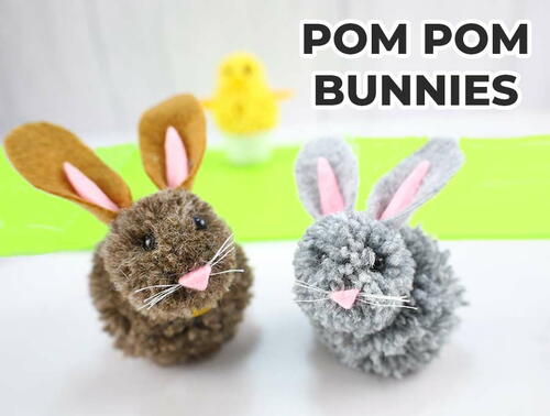 Pom Pom Bunny Rabbit For Easter Pom Pom Bunny Rabbit For Easter