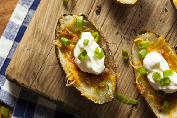 Oven Baked Loaded Potato Skins Recipe Oven Baked Loaded Potato Skins Recipe