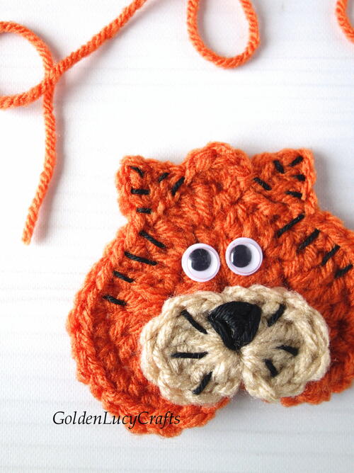 Crochet Tiger Applique Crochet Tiger Applique