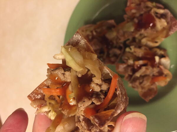 Egg Roll In A Wonton Cup Egg Roll In A Wonton Cup