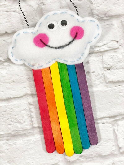 Kawaii Rainbow From Craft Sticks