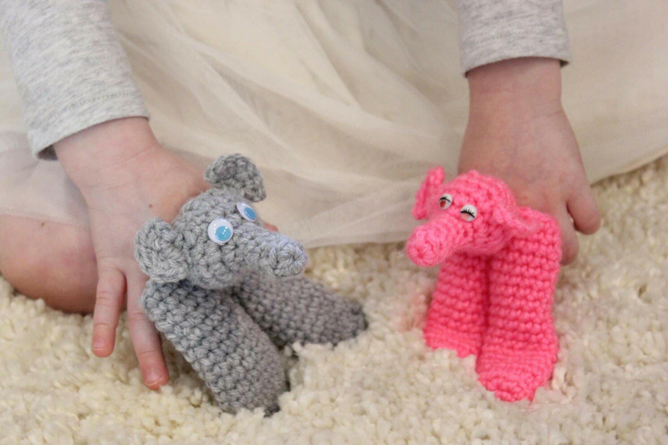Elephant Finger Puppet AllFreeCrochet Com