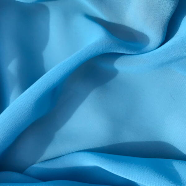 Blue Polyester Sheer Fabric