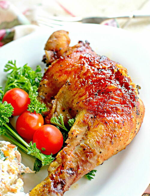 Barbequed Chicken Leg Quarters Barbequed Chicken Leg Quarters