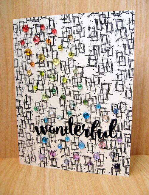 Clean Simple Stamped Card With A Rainbow Of Gems Clean & Simple Stamped Card With A Rainbow Of Gems