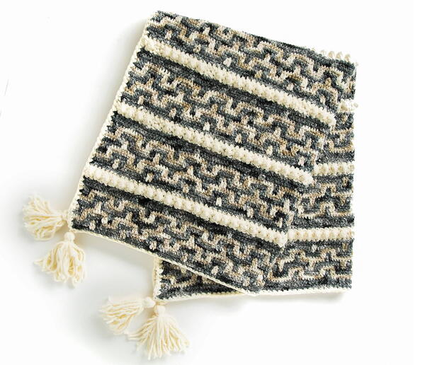 Snow Capped Mosaic Stitch Crochet Blanket Pattern