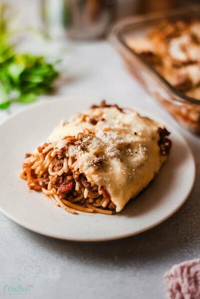 Cheesy Baked Spaghetti Cheesy Baked Spaghetti